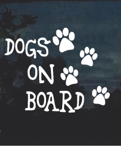 Dogs On Board Window Decal Sticker