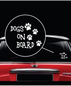 Dogs On Board Window Decal Sticker