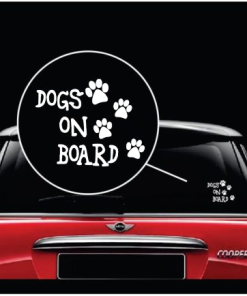 Dogs On Board Window Decal Sticker
