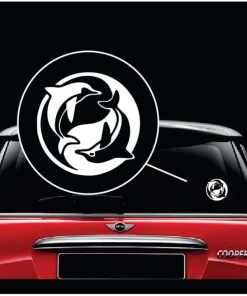 Dolphin ying yang window decal sticker