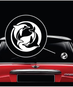 Dolphin yin yang window decal Sticker