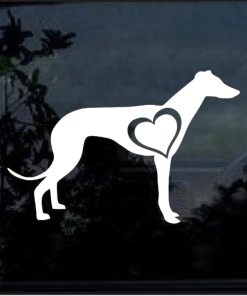 Geyhound Love Heart Window Decal Sticker