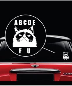 Grumpy Cat ABCD FU Vinyl Window Decal Sticker