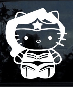 Hello Kitty Wonder Woman Window Decal Sticker