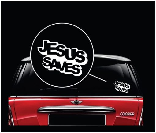 Jesus saves Vinyl Window Decal Sticker a2
