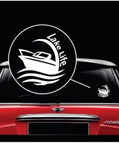 Lake Life Boat Vinyl Window Decal Sticker a2