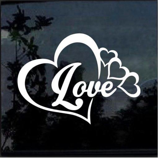 Love Hearts Vinyl Window Decal Sticker