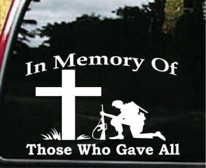 Memory of those who gave all Decals