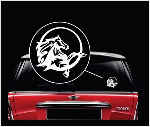 Mustang horse round window decal sticker