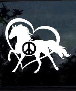 PEACE LOVE AND HORSES Vinyl Decal Sticker