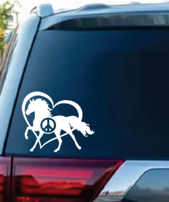 Peace Love Horses Window decal Sticker