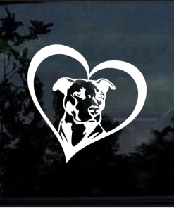 Pitbull Heart Window Decal Sticker