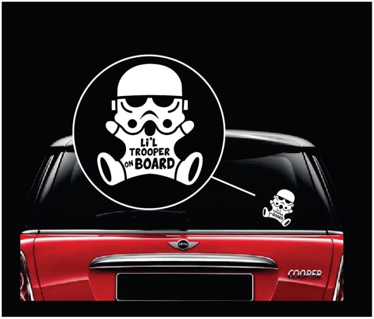 Storm Trooper Baby On Board Vinyl Decal Sticker