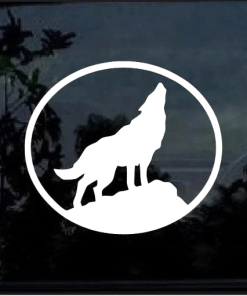 Wolf Howling A2 window decal Sticker