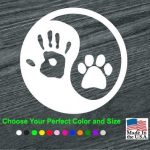Hand Paw Ying Yang Dog Paw Decal - Dog Stickers