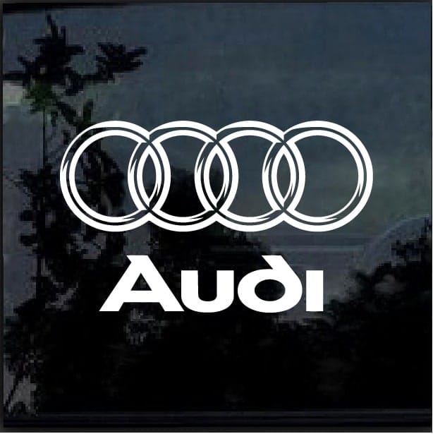 Audi Rings 3d Look Window Decal Sticker, Custom Made In the USA