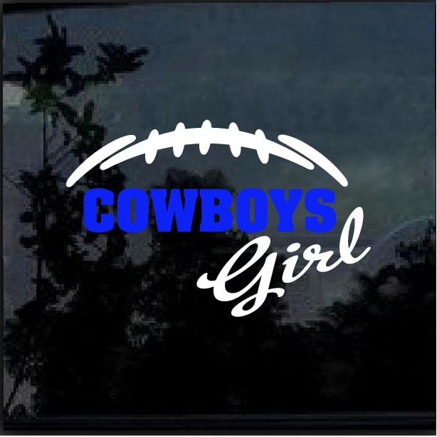 Gift Navy Blue Vinyl Decal This Girl Loves Cowboys New 