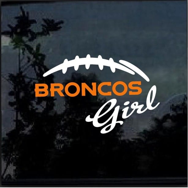 Denver Broncos Girl Window Decal Sticker, Custom Made In the USA