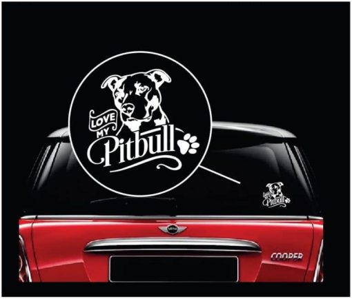 I love my Pitbull a2 Decal - Dog Stickers