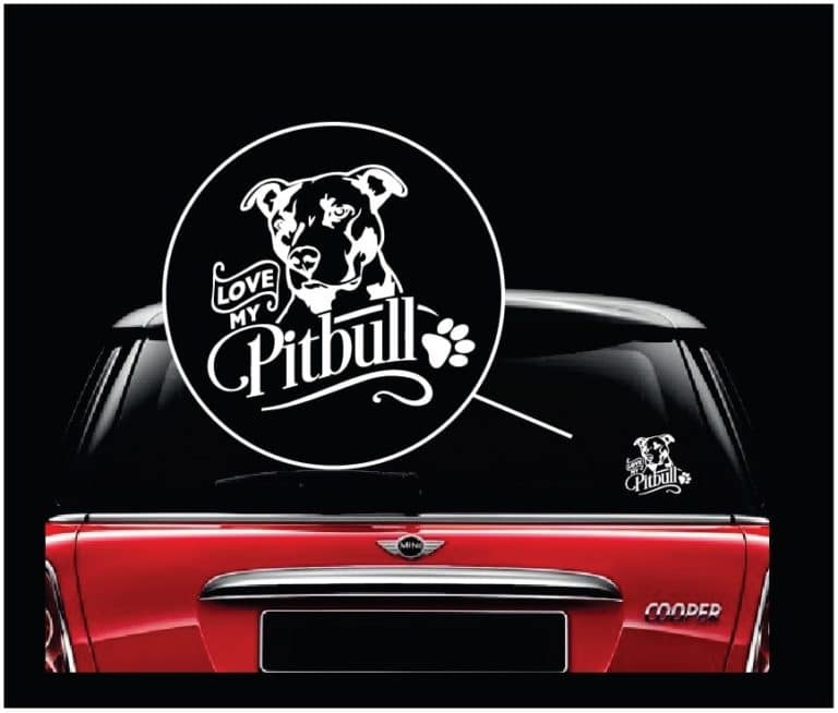 I love my Pitbull Car Window Decal Sticker a2