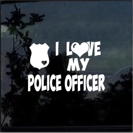 I love my police officer car window decal sticker