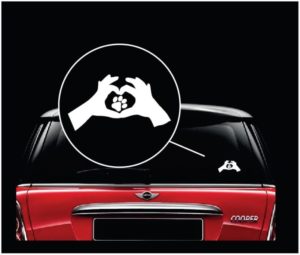 Love Animals Paw Print Heart Car Window Decal Sticker