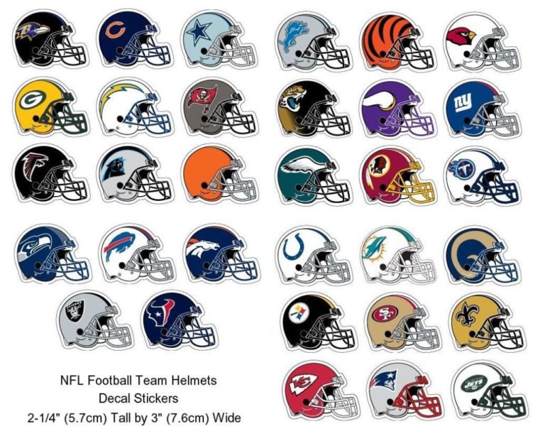 NFL Football Decal Sticker Helmet Design