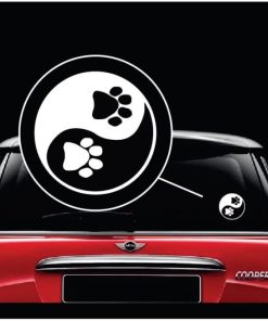 Yin Yang Paw Print Animal Love Decal Sticker