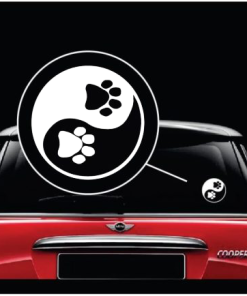Yin Yang Paw Print Animal Love Window Decal Sticker
