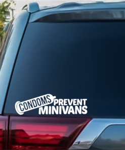 Condoms prevent minivans window decal Sticker