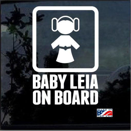 Baby Princess Leia On Board Decal Sticker