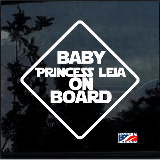 Baby Princess Leia On Board Decal Sticker a2