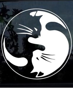 Cat yin yang ying yang decal sticker