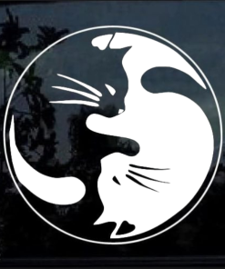 Cat yin yang ying yang Cat Window Decal Sticker