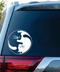 Cat yin yang ying yang Cat Window Decal Sticker