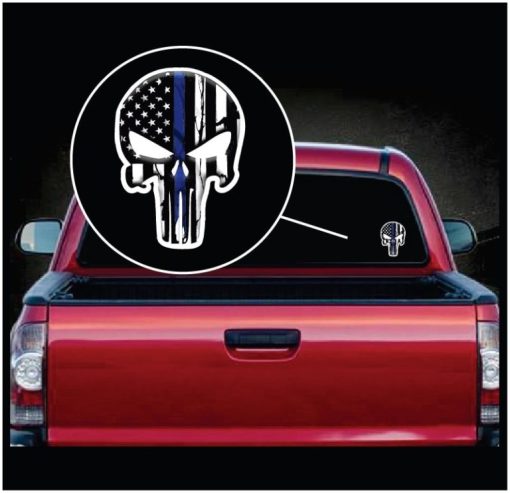 Chris Kyle Punisher Thin Blue Line Color Decal Sticker