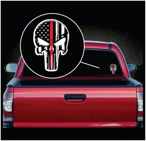 Chris Kyle Punisher Thin Red Line Color Decal Sticker