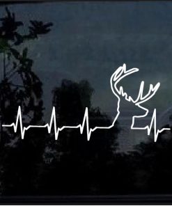 Deer heartbeat buck hunting decal sticker