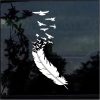 Feather With Birds Decal Sticker