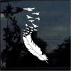 Bird - Feather With Birds window decal Sticker