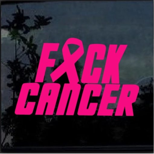 Fuck Cancer Fight Pink Ribbon Decal Sticker