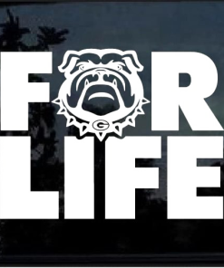 UGA Georgia Bulldogs For Life Window Decal Sticker