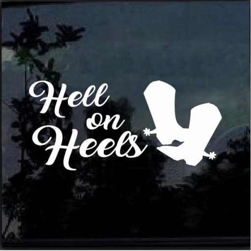 Hell on Heels Cowgirl Decal Sticker