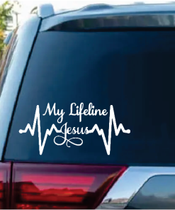 Jesus is my Lifeline Heartbeat Christian stickers