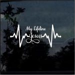 Jesus is my Lifeline Heartbeat Decal Sticker