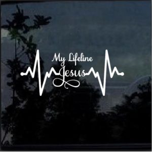 Jesus Is My Lifeline Heartbeat Christian Stickers For Your Car And ...