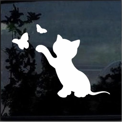 Kitten and Butterfly decal sticker