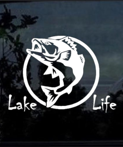 Lake Life Bass Fish Window Decal Sticker