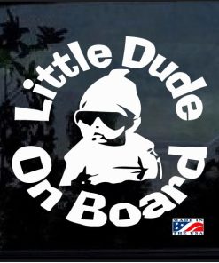 Little Dude on Board Round Decal Sticker