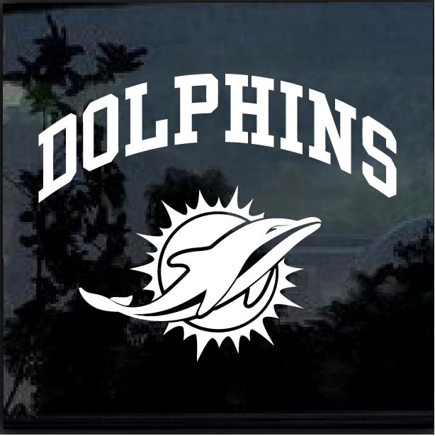 Miami Dolphins Team Logo Window Decal 2 Decal Set 